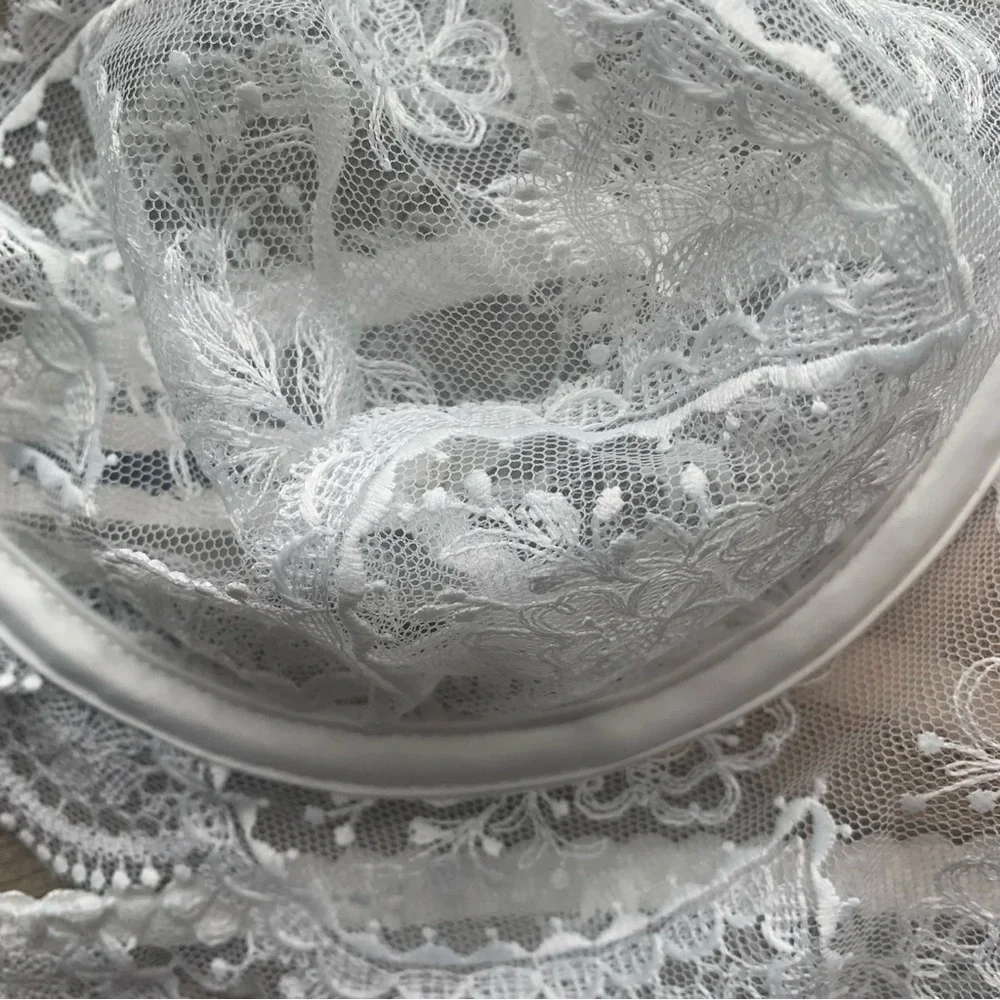 For Love & Lemons Bridal Collection Underwired Floral Lace Sheer Longline Bra - Picture 8 of 14